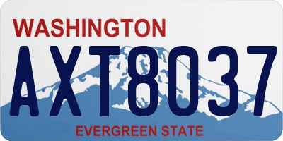 WA license plate AXT8037