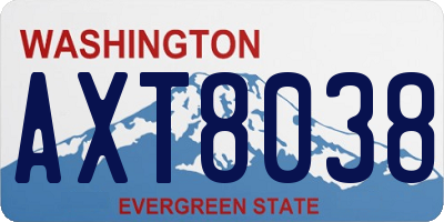 WA license plate AXT8038