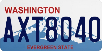 WA license plate AXT8040