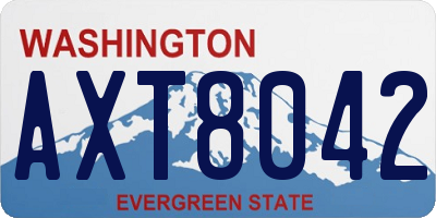 WA license plate AXT8042