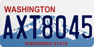 WA license plate AXT8045