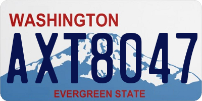 WA license plate AXT8047