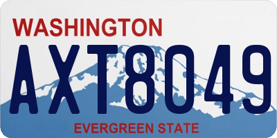 WA license plate AXT8049