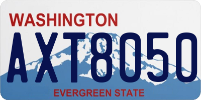 WA license plate AXT8050