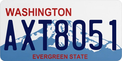 WA license plate AXT8051