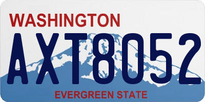 WA license plate AXT8052