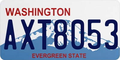 WA license plate AXT8053