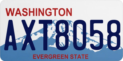 WA license plate AXT8058