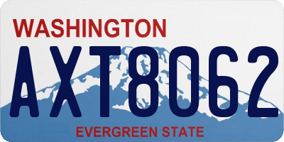 WA license plate AXT8062