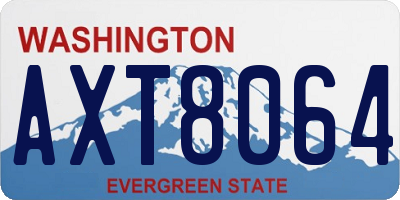 WA license plate AXT8064