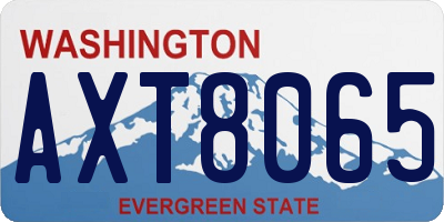WA license plate AXT8065