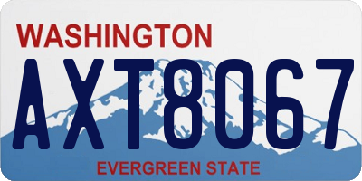 WA license plate AXT8067