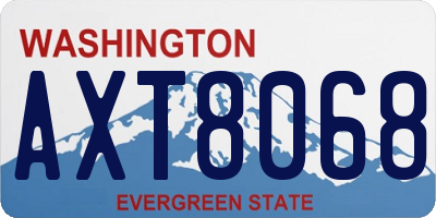 WA license plate AXT8068