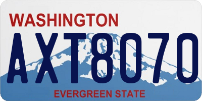 WA license plate AXT8070