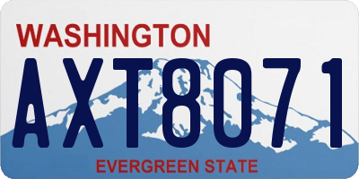 WA license plate AXT8071
