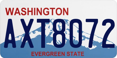WA license plate AXT8072