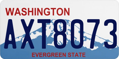 WA license plate AXT8073