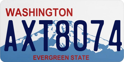 WA license plate AXT8074
