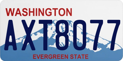 WA license plate AXT8077