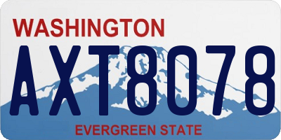 WA license plate AXT8078