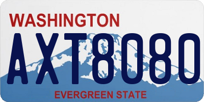 WA license plate AXT8080