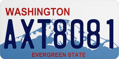 WA license plate AXT8081