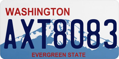WA license plate AXT8083
