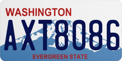 WA license plate AXT8086