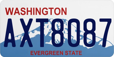 WA license plate AXT8087