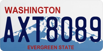 WA license plate AXT8089