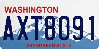 WA license plate AXT8091