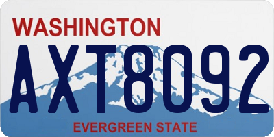 WA license plate AXT8092