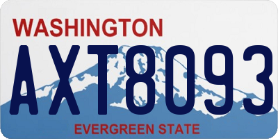 WA license plate AXT8093