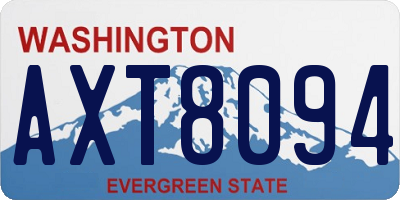 WA license plate AXT8094