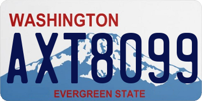 WA license plate AXT8099