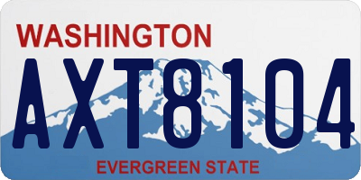 WA license plate AXT8104