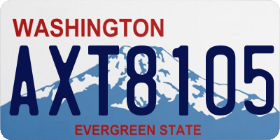 WA license plate AXT8105