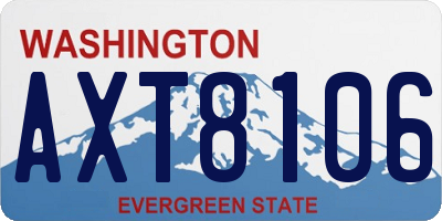 WA license plate AXT8106