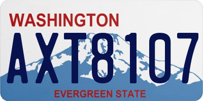 WA license plate AXT8107