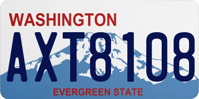 WA license plate AXT8108