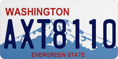 WA license plate AXT8110