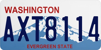 WA license plate AXT8114