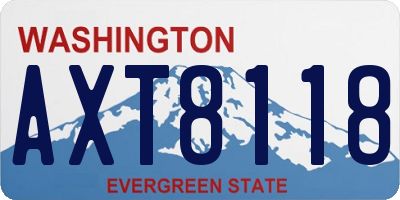 WA license plate AXT8118