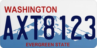 WA license plate AXT8123