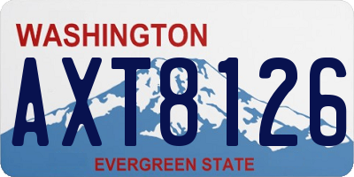 WA license plate AXT8126