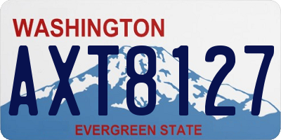 WA license plate AXT8127
