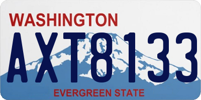 WA license plate AXT8133