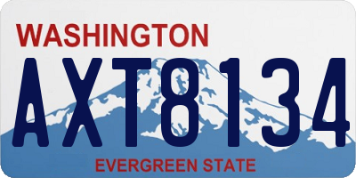 WA license plate AXT8134