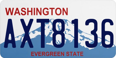 WA license plate AXT8136