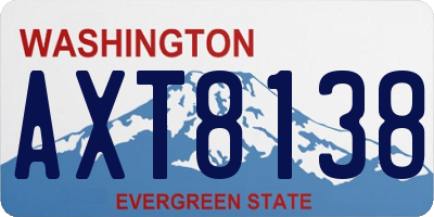 WA license plate AXT8138